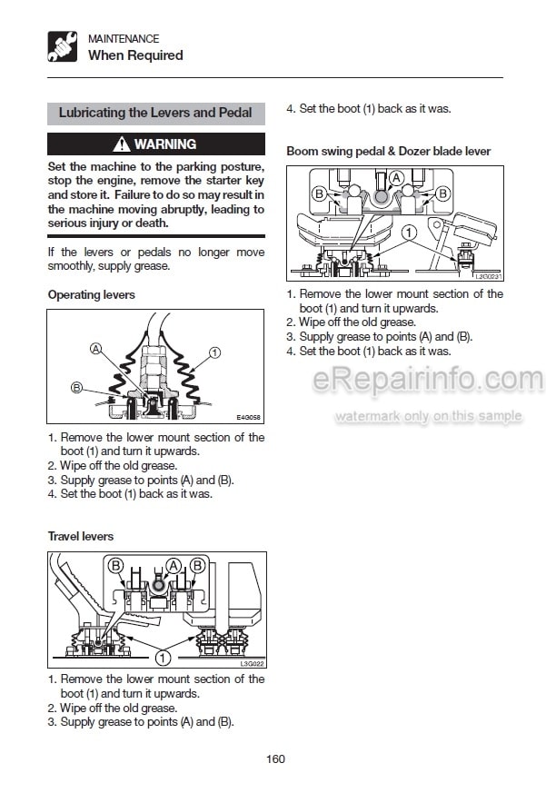 Photo 8 - Takeuchi TB1140 Operators Manual Hydraulic Excavator 514200001-