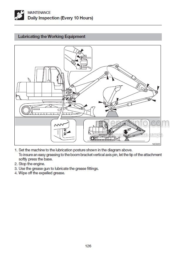 Photo 3 - Takeuchi TB1140 Operators Manual Hydraulic Excavator 514200001-