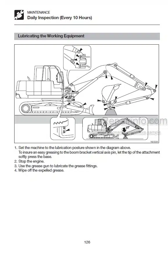 Photo 3 - Takeuchi TB1140 Operators Manual Hydraulic Excavator 514200001-