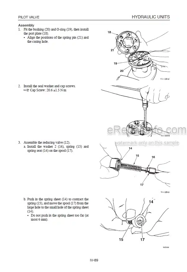 Photo 6 - Takeuchi TB219 Operators Manual Mini Excavator 121900285-