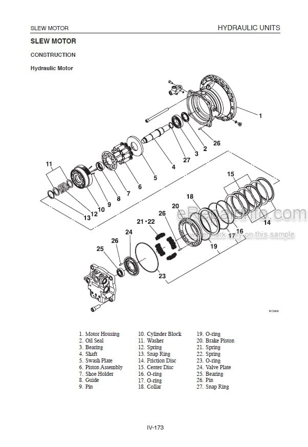 Photo 5 - Takeuchi TB1140 Workshop Manual Hydraulic Excavator 51410001-