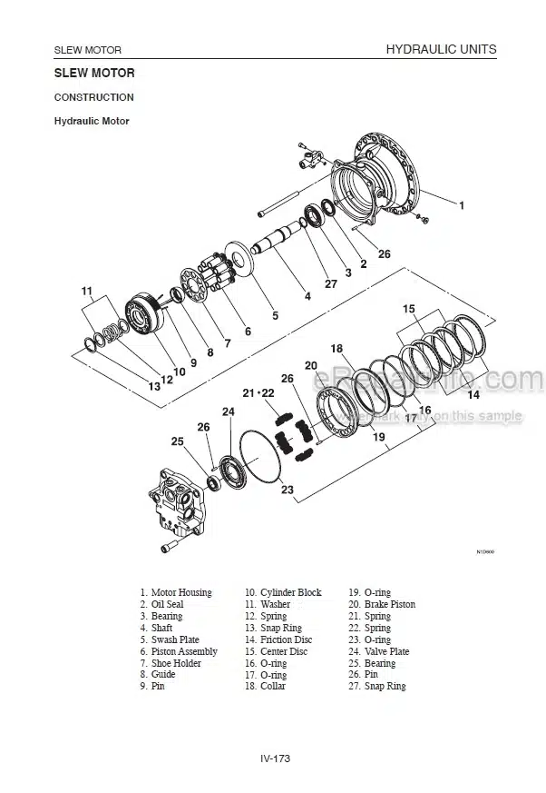 Photo 5 - Takeuchi TB1140 Workshop Manual Hydraulic Excavator 51410001-