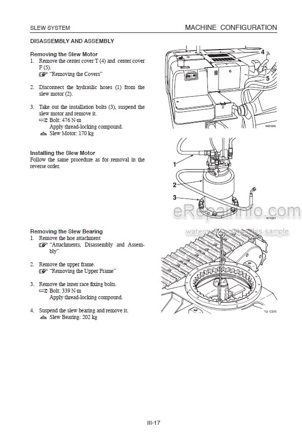 Photo 3 - Takeuchi TB1140 Workshop Manual Hydraulic Excavator 51420001-