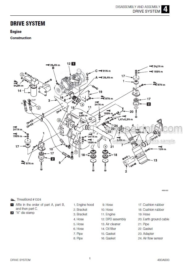 Photo 4 - Takeuchi TB1140 Workshop Manual Hydraulic Excavator 514400002-