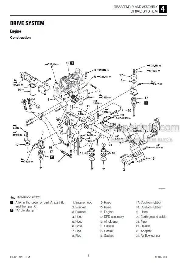 Photo 4 - Takeuchi TB1140 Workshop Manual Hydraulic Excavator 514400002-