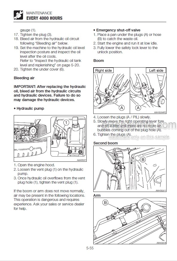 Photo 7 - Takeuchi TB1140 Series 2 Operators Manual Hydraulic Excavator 514400229-