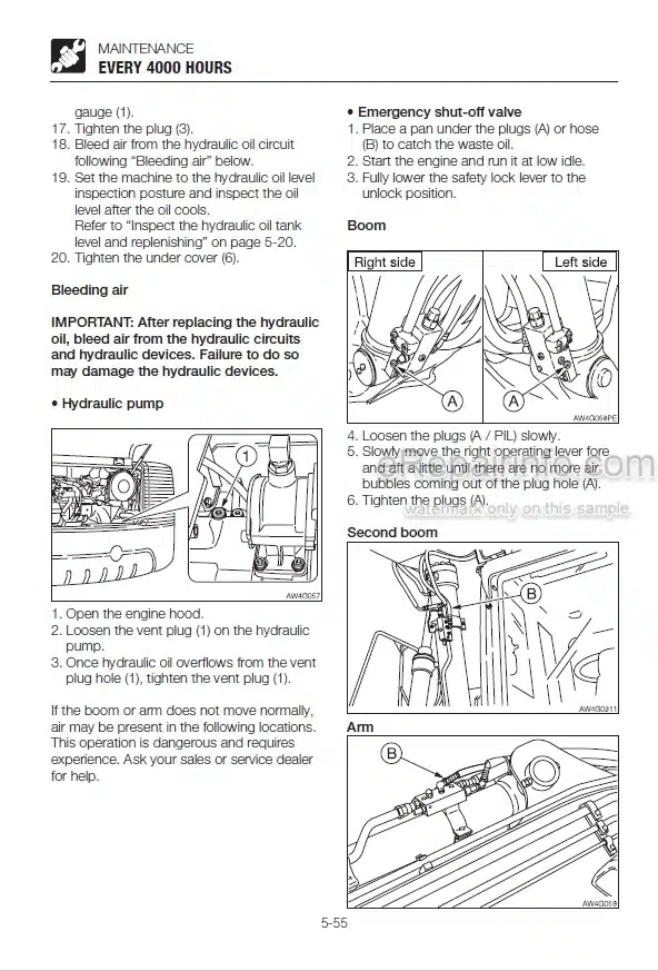 Photo 4 - Takeuchi TB1160W Operators Manual Hydraulic Excavator 514300004-