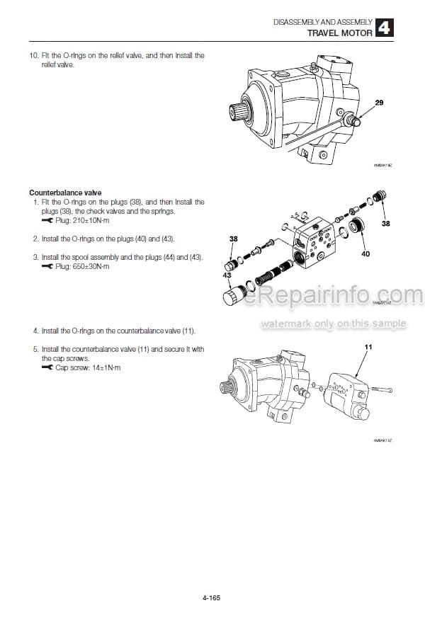 Photo 8 - Takeuchi TB1140 Workshop Manual Hydraulic Excavator 514400002-