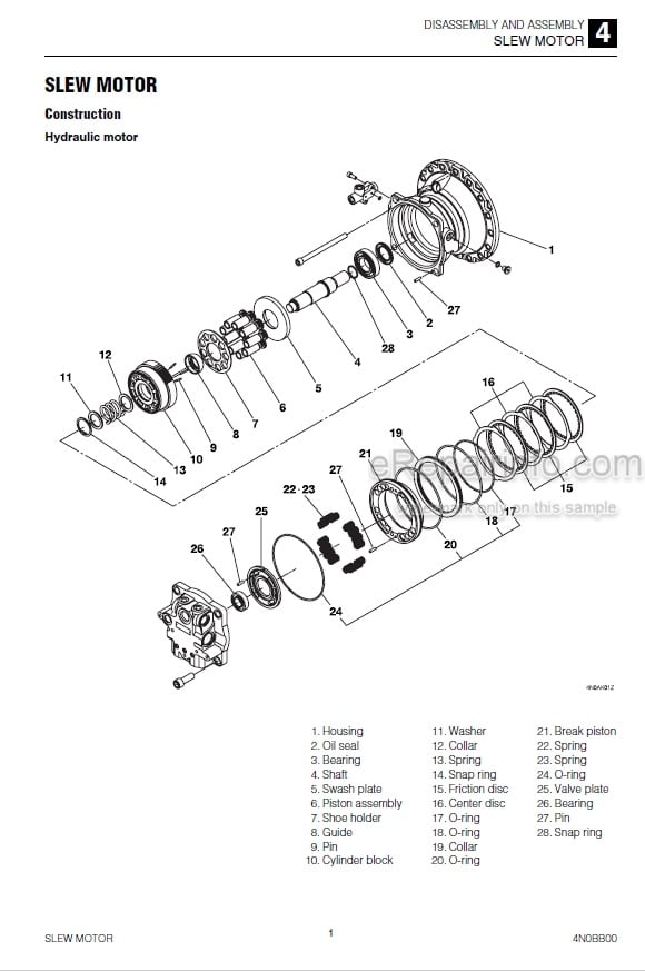 Photo 3 - Takeuchi TB1160W Workshop Manual Hydraulic Excavator 514500002-