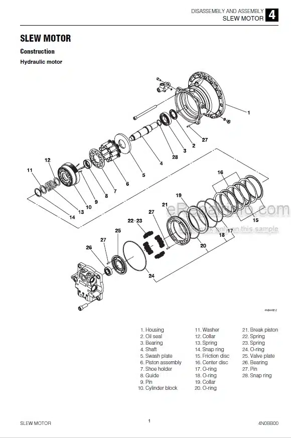 Photo 3 - Takeuchi TB1160W Workshop Manual Hydraulic Excavator 514500002-