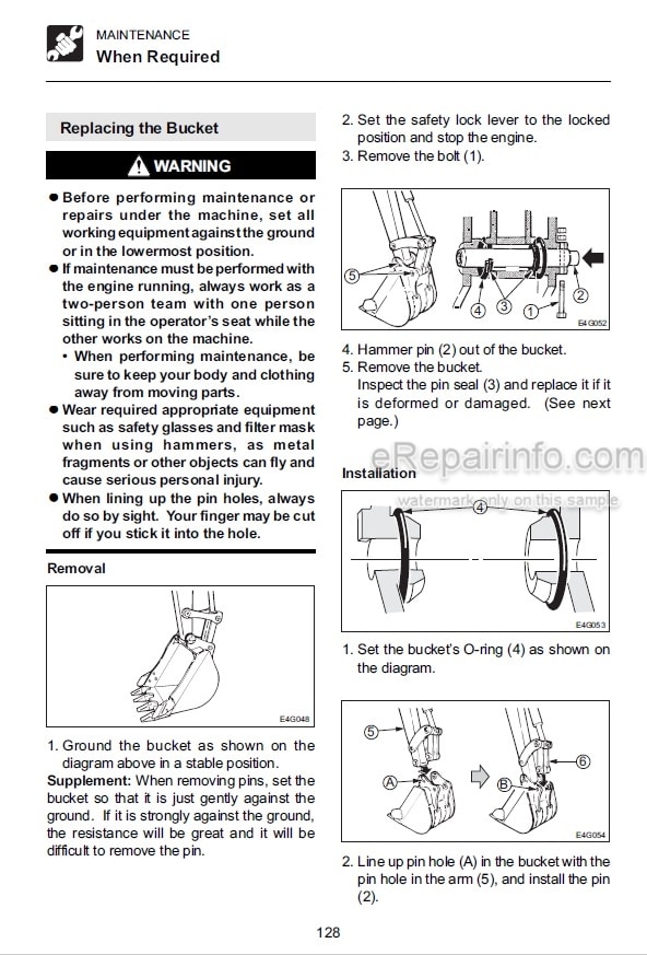 Photo 2 - Takeuchi TB125 TB135 TB145 Operators Manual Compact Excavator 12510003- 13514051- 14513261-
