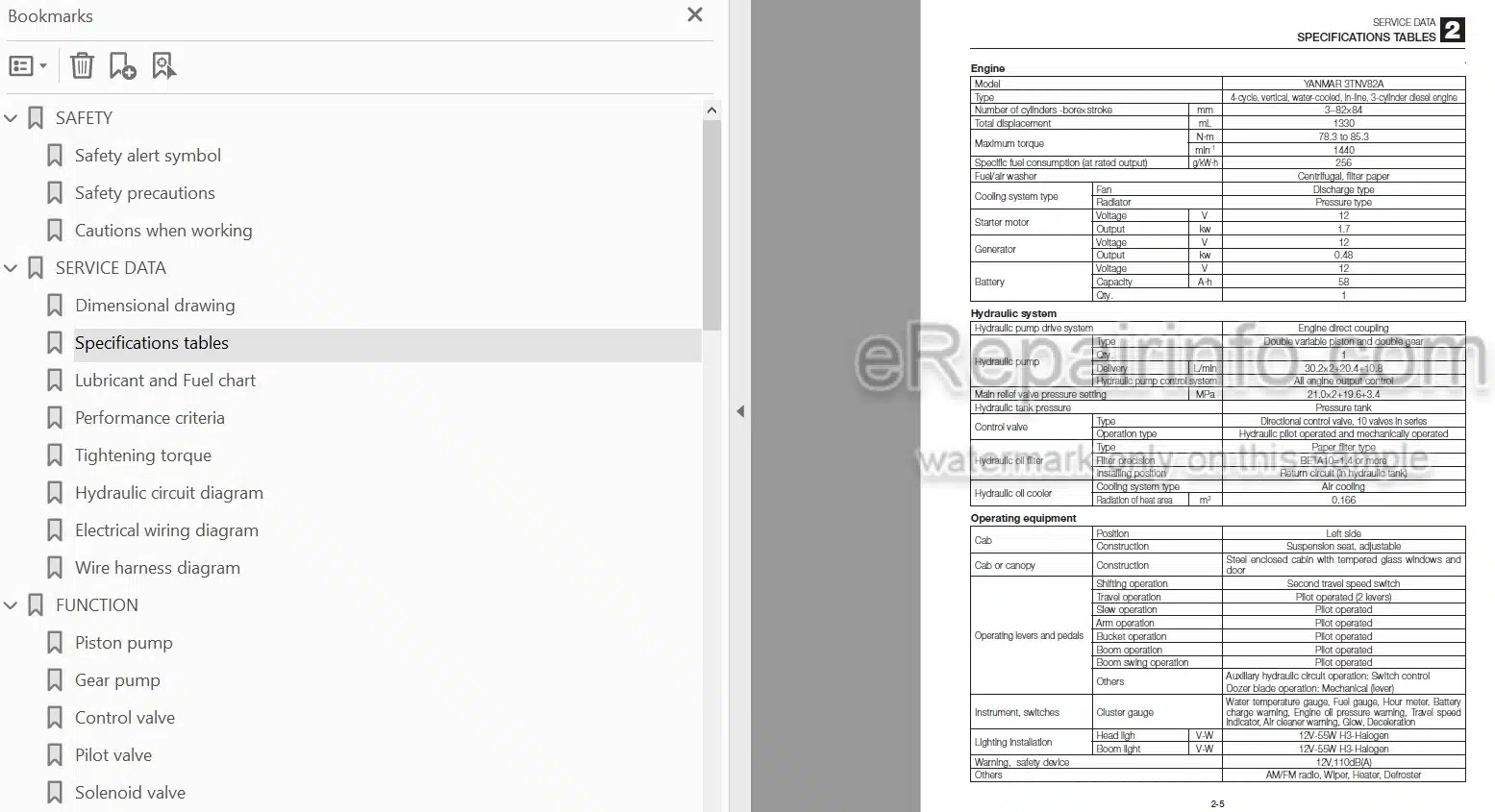 Photo 5 - Takeuchi TB128FR Workshop Manual Mini Excavator 12830003-