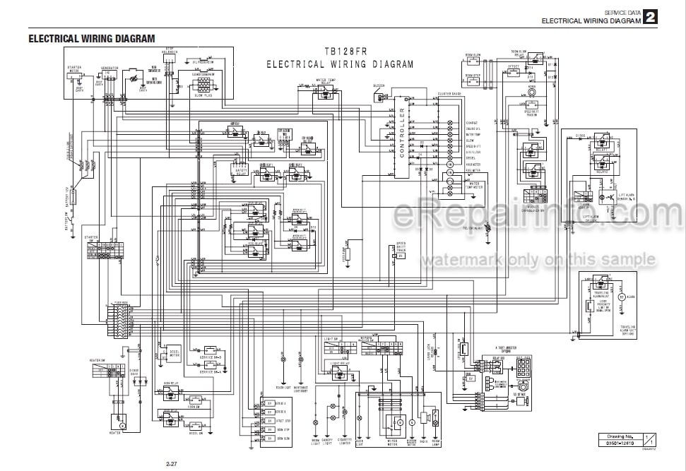 Photo 4 - Takeuchi TB128FR Workshop Manual Mini Excavator 12830003-