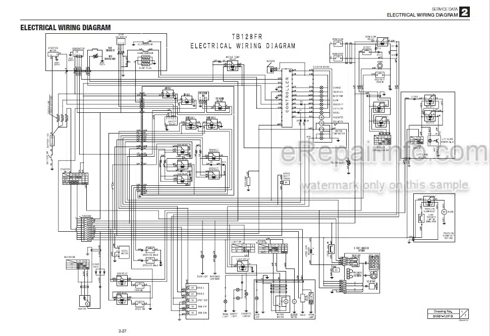 Photo 4 - Takeuchi TB128FR Workshop Manual Mini Excavator 12830003-