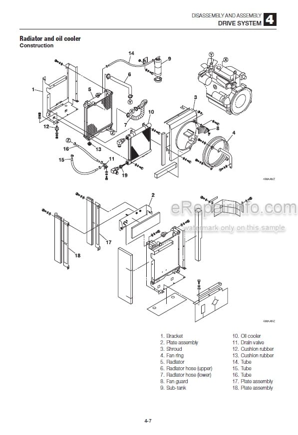 Photo 3 - Takeuchi TB128FR Workshop Manual Mini Excavator 12830003-