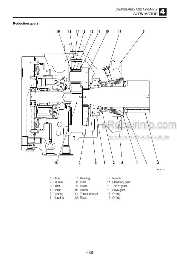 Photo 6 - Takeuchi TB128FR Workshop Manual Mini Excavator 12830003-