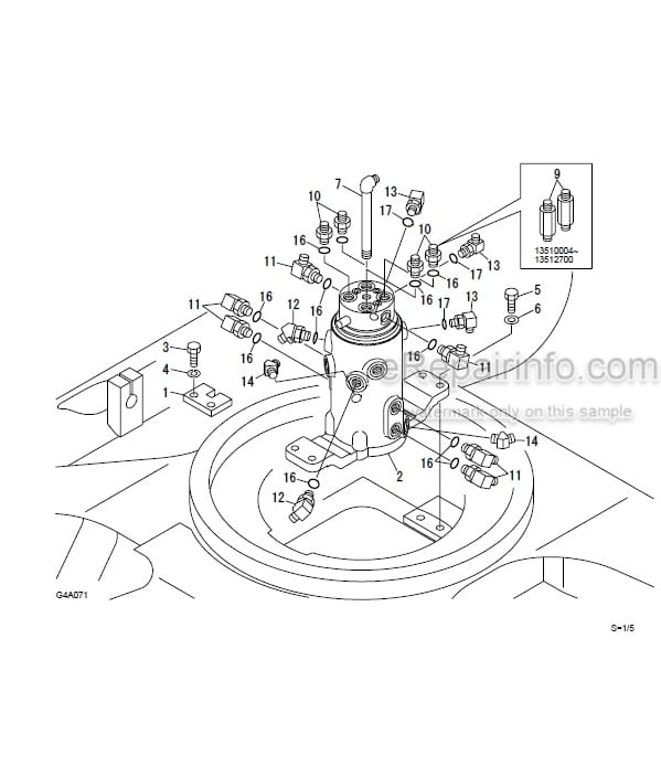 Photo 3 - Takeuchi TB135 TB140 Parts Catalog Mini Excavator 13510004-