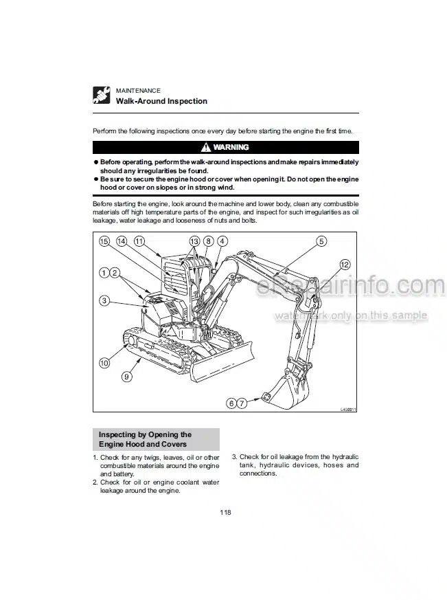 Photo 3 - Takeuchi TB138FR TB153FR TB180FR Operators Manual Hydraulic Excavator 13810003- 15820004- 17830004-
