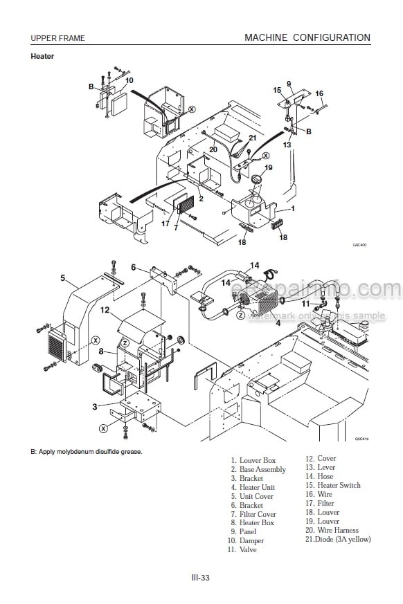 Photo 3 - Takeuchi TB138FR Workshop Manual Compact Excavator 13820001-