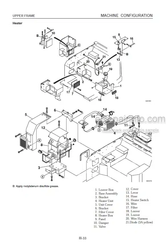 Photo 3 - Takeuchi TB138FR Workshop Manual Compact Excavator 13820001-
