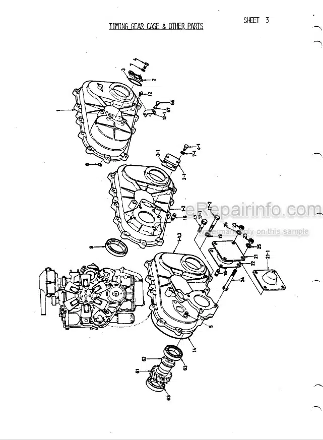Photo 5 - Takeuchi TB1400 Parts Catalog Excavator Engine