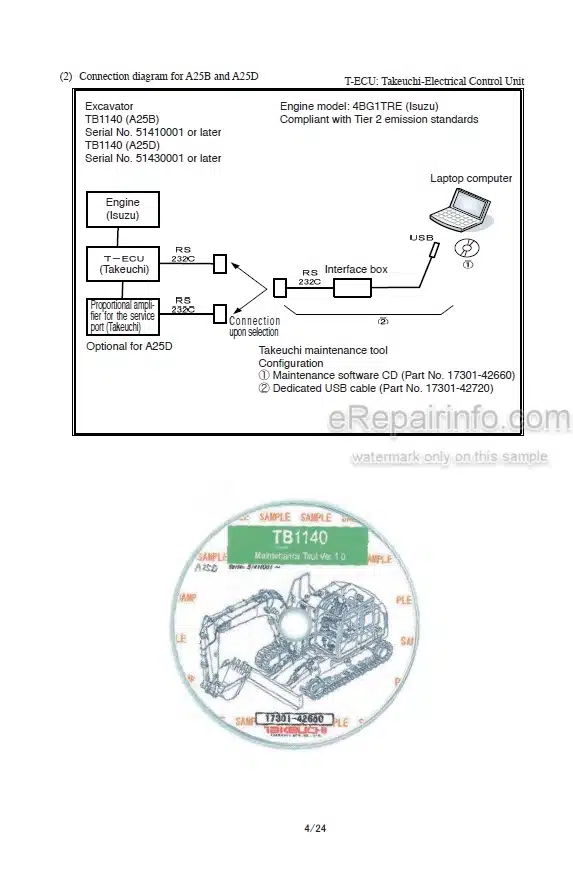Photo 6 - Takeuchi TB153FR Workshop Manual Compact Excavator 15830001-