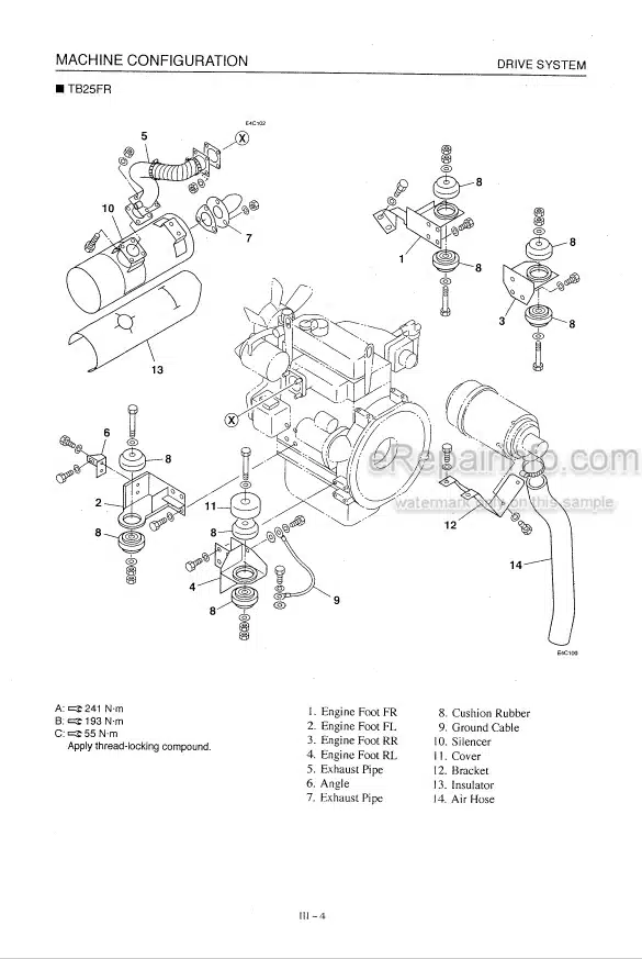 Photo 4 - Takeuchi TB15FR TB25FR Workshop Manual Compact Excavator
