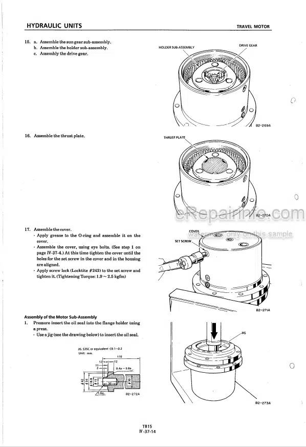 Photo 7 - Takeuchi TB108 Operators Manual Compact Excavator 108202134-