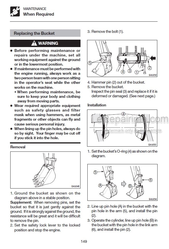 Photo 7 - Takeuchi TB175W Operators Manual Hydraulic Excavator 17520209-
