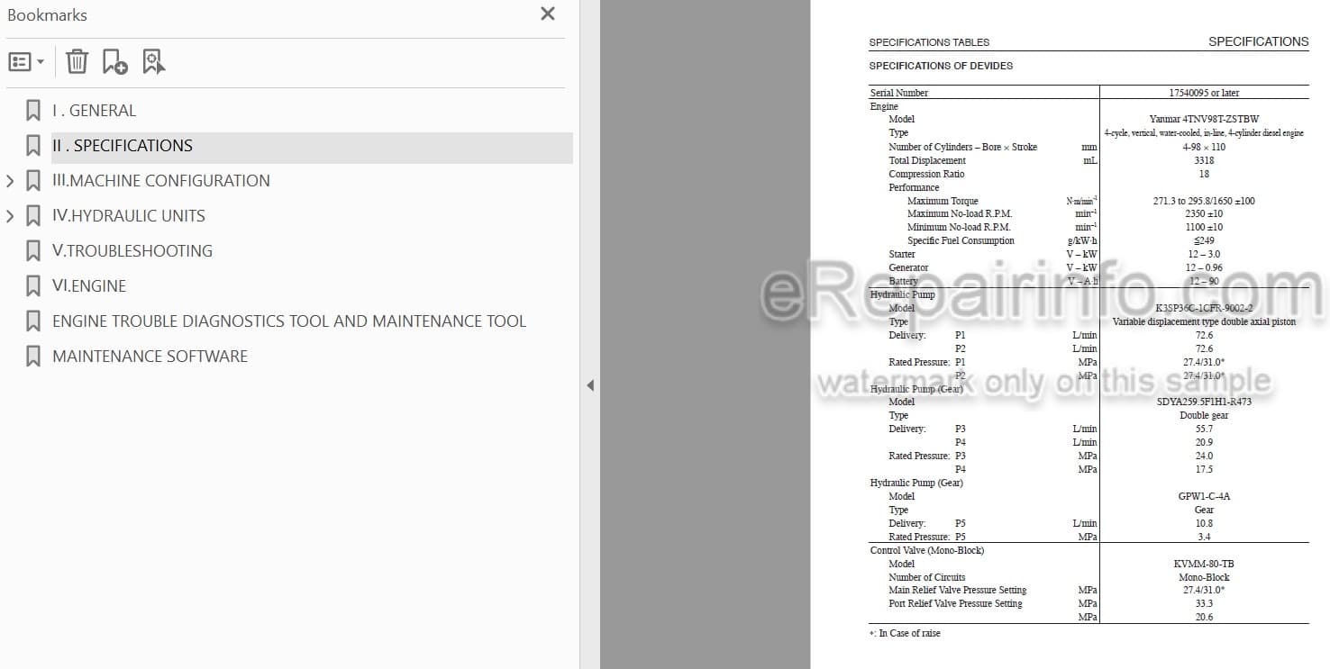 Photo 5 - Takeuchi TB175W Workshop Manual Hydraulic Excavator 17540001-