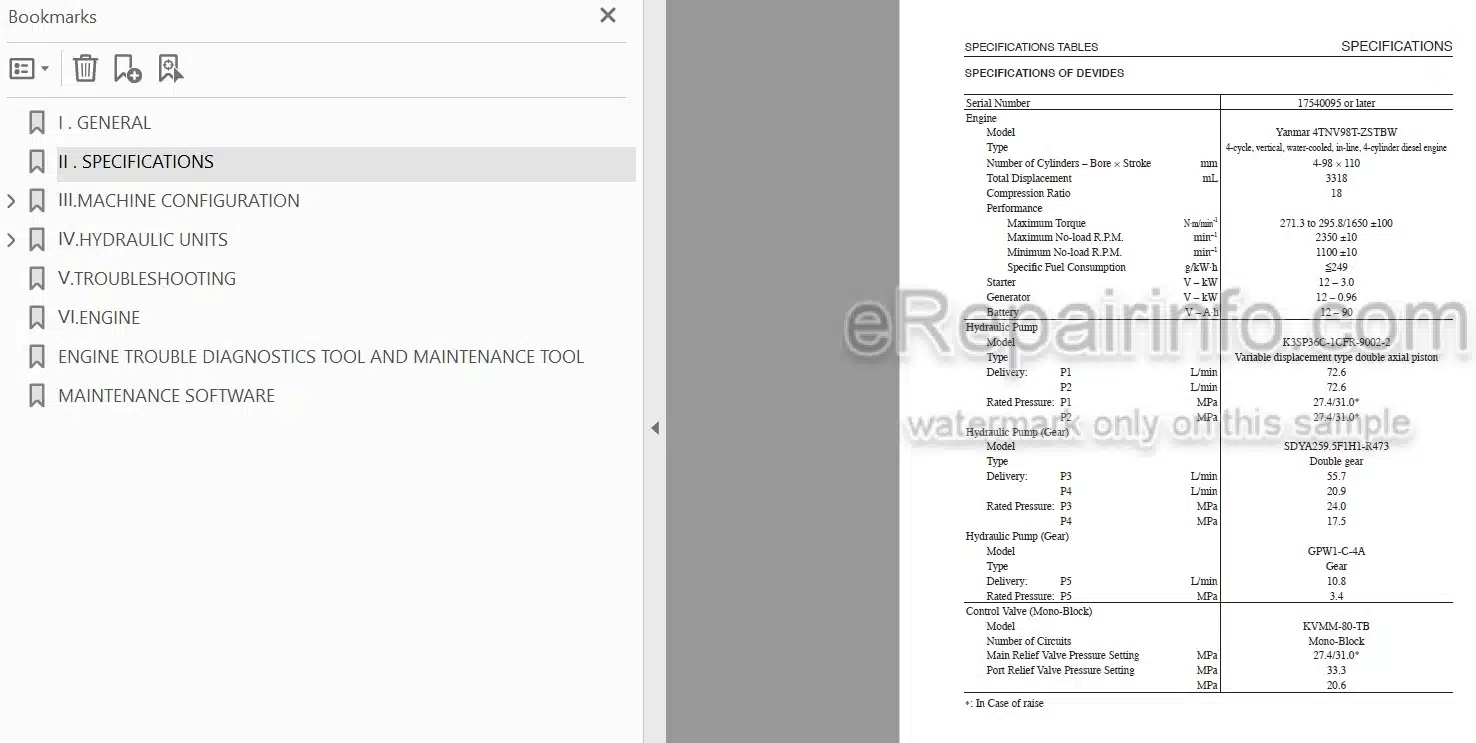 Photo 5 - Takeuchi TB175W Workshop Manual Hydraulic Excavator 17540001-