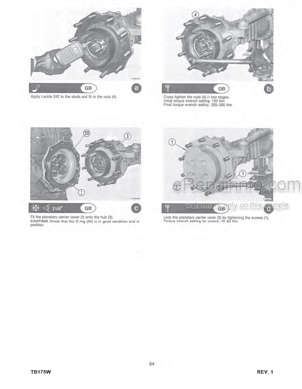 Photo 3 - Takeuchi TB175W Workshop Manual Hydraulic Excavator 17540001-