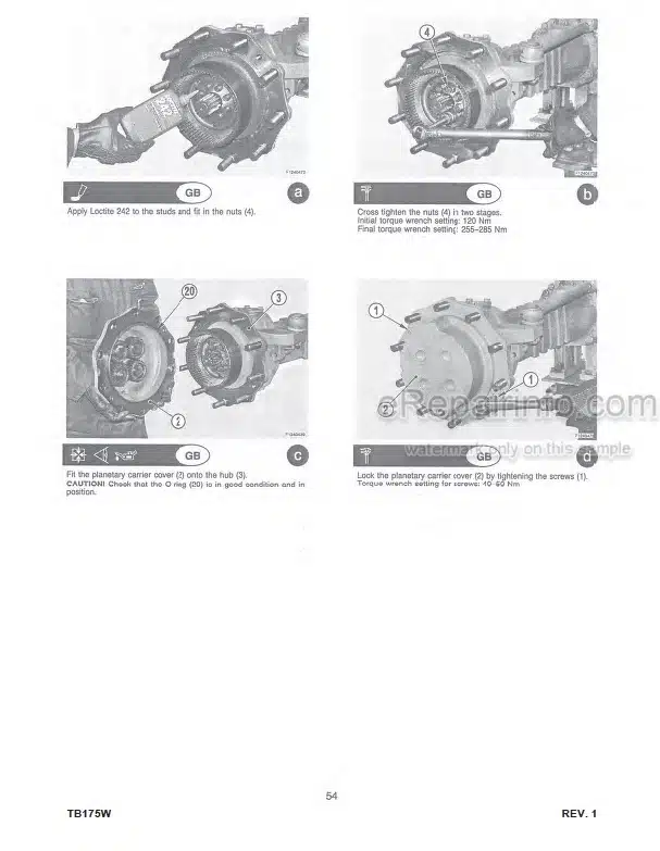 Photo 3 - Takeuchi TB175W Workshop Manual Hydraulic Excavator 17540001-