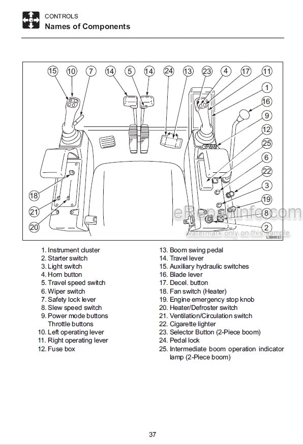 Photo 5 - Takeuchi TB175 Operators Manual Hydraulic Excavator 17511264-