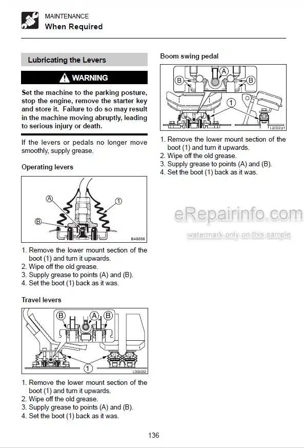Photo 7 - Takeuchi TB175 Operators Manual Hydraulic Excavator 17512105-