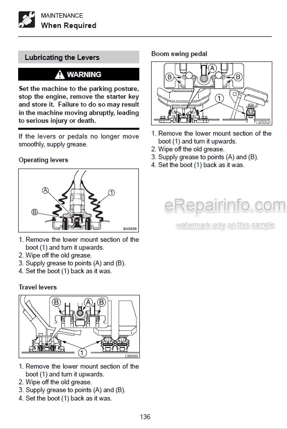 Photo 6 - Takeuchi TB175W Operators Manual Hydraulic Excavator 17520209-