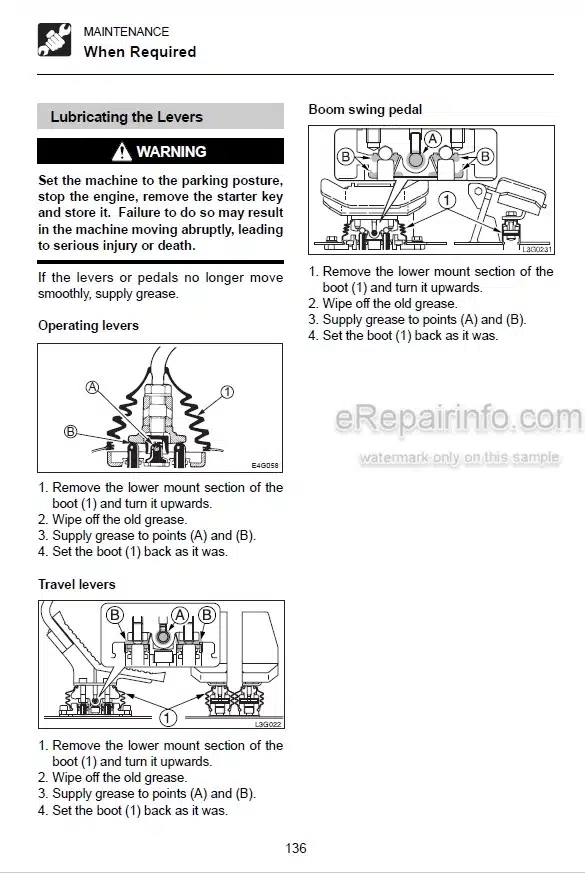 Photo 7 - Takeuchi TB175 Operators Manual Hydraulic Excavator 17530314-