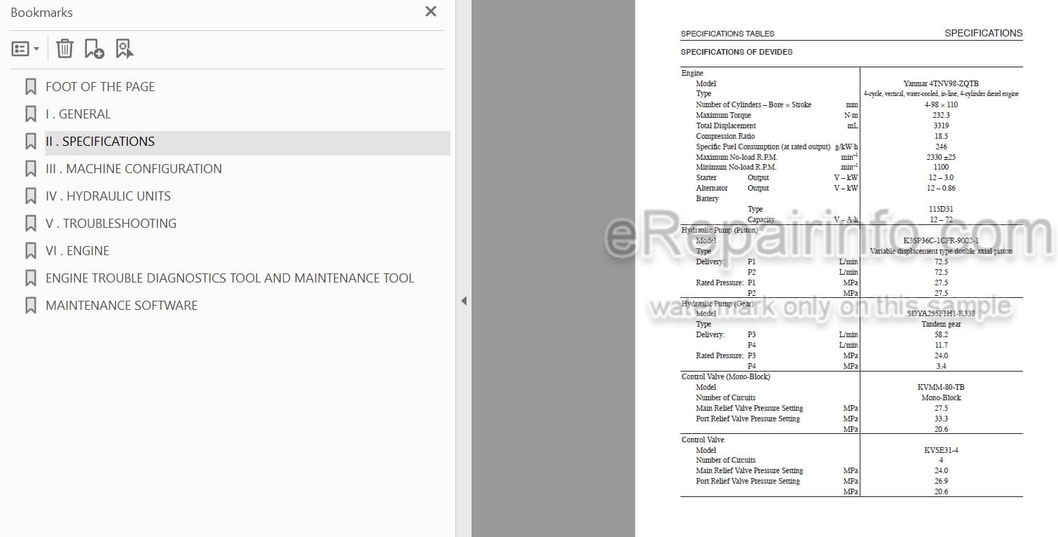 Photo 5 - Takeuchi TB175 Workshop Manual Hydraulic Excavator 17530001-