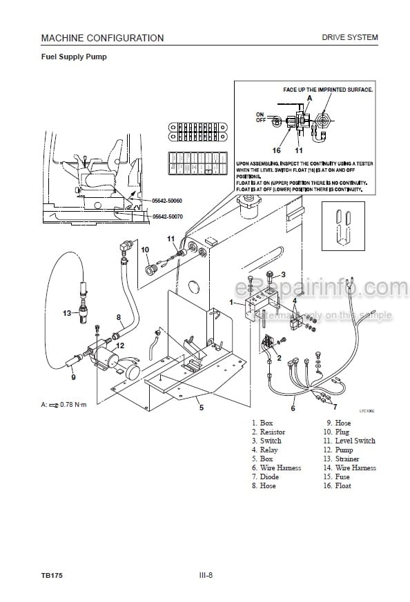 Photo 4 - Takeuchi TB175 Workshop Manual Hydraulic Excavator 17530001-