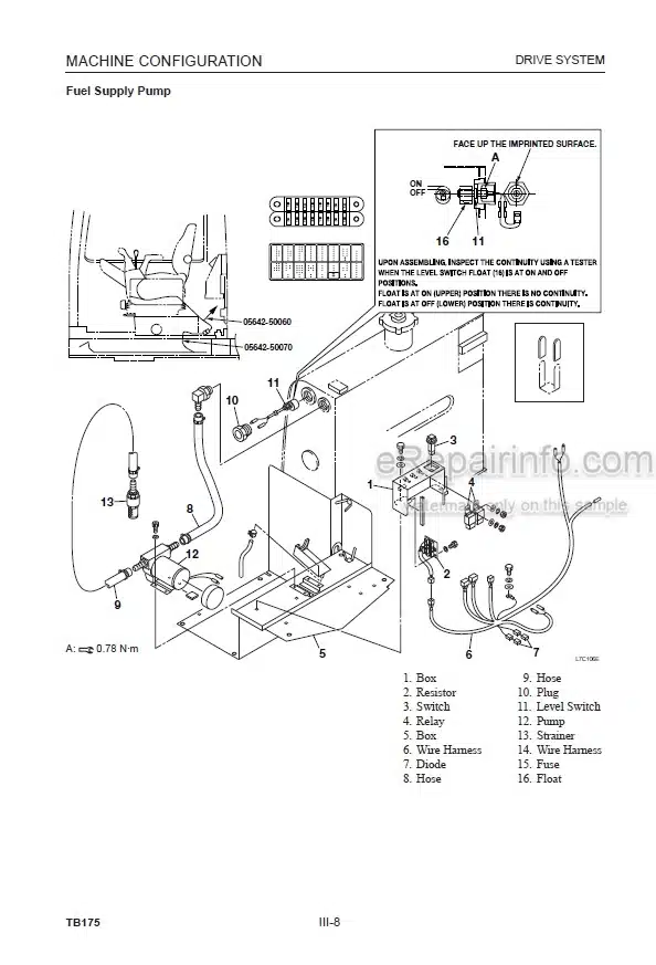 Photo 4 - Takeuchi TB175 Workshop Manual Hydraulic Excavator 17530001-
