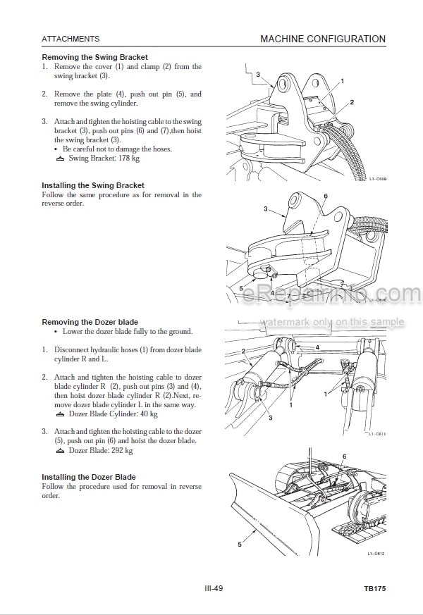 Photo 2 - Takeuchi TB175 Workshop Manual Hydraulic Excavator 17530003-
