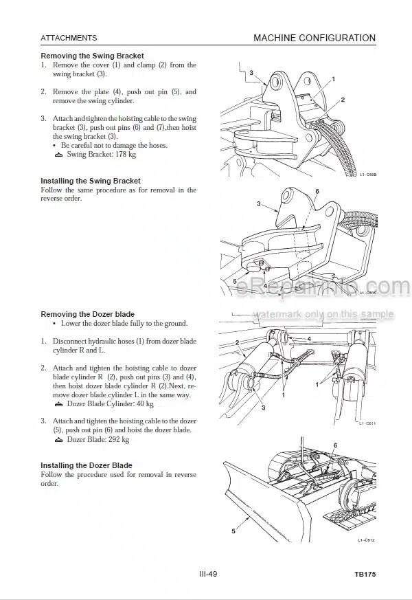 Photo 2 - Takeuchi TB175 Workshop Manual Hydraulic Excavator 17530003-