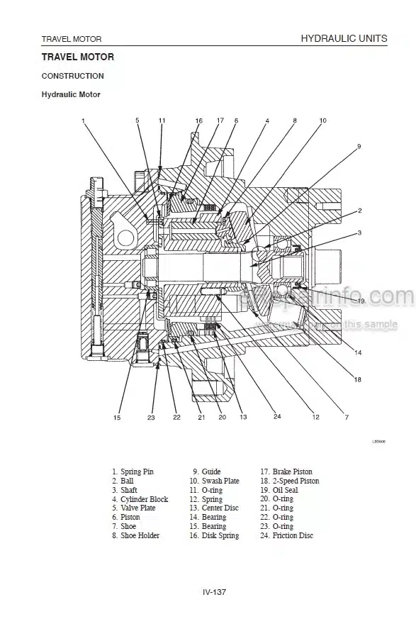 Photo 6 - Takeuchi TB180FR Workshop Manual Hydraulic Excavator 178400001-