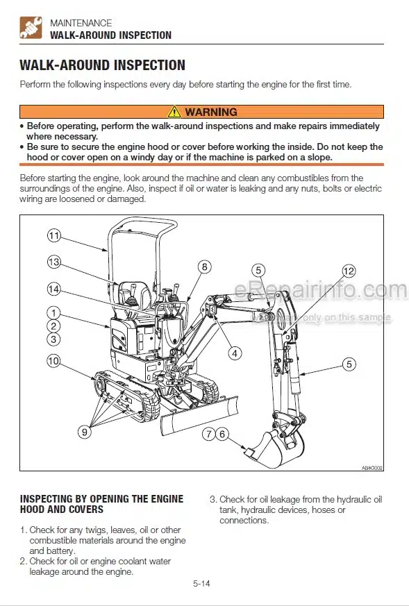 Photo 3 - Takeuchi TB210R Operators Manual Mini Excavator 211000004-