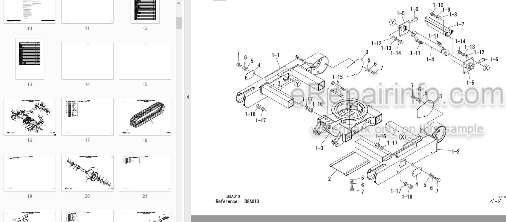 Photo 3 - Takeuchi TB210R Parts Manual Mini Excavator 211000004-