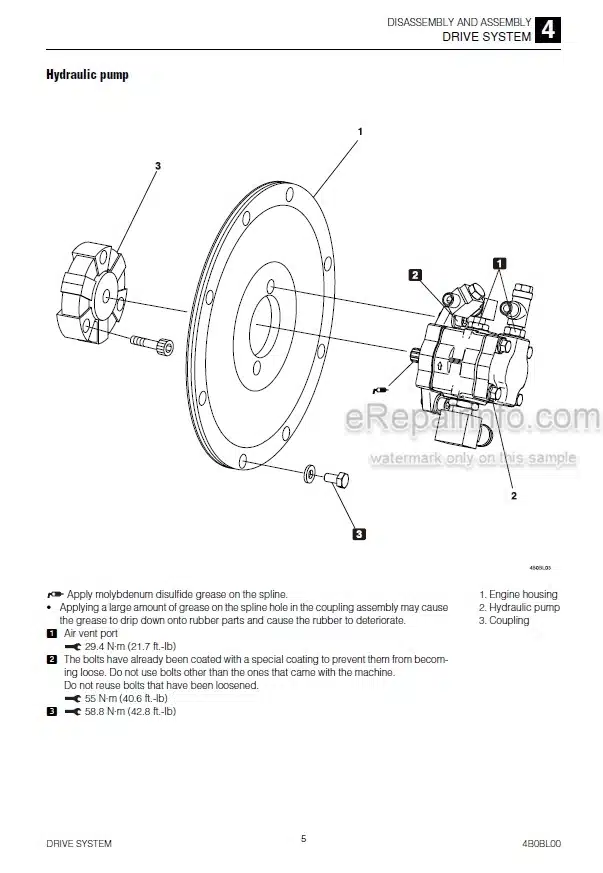 Photo 3 - Takeuchi TB210R Workshop Manual Mini Excavator 210000003-