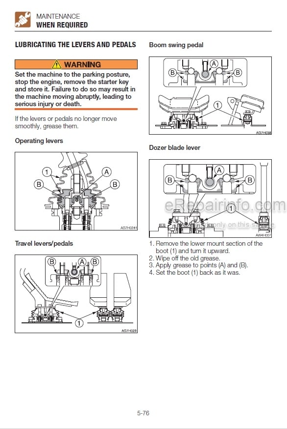 Photo 7 - Takeuchi TB1160W Operators Manual Hydraulic Excavator 514500002-