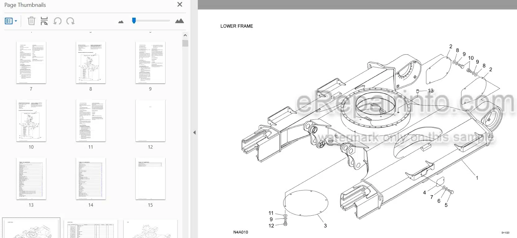 Photo 3 - Takeuchi TB2150 Parts Catalog Excavator 514600003-