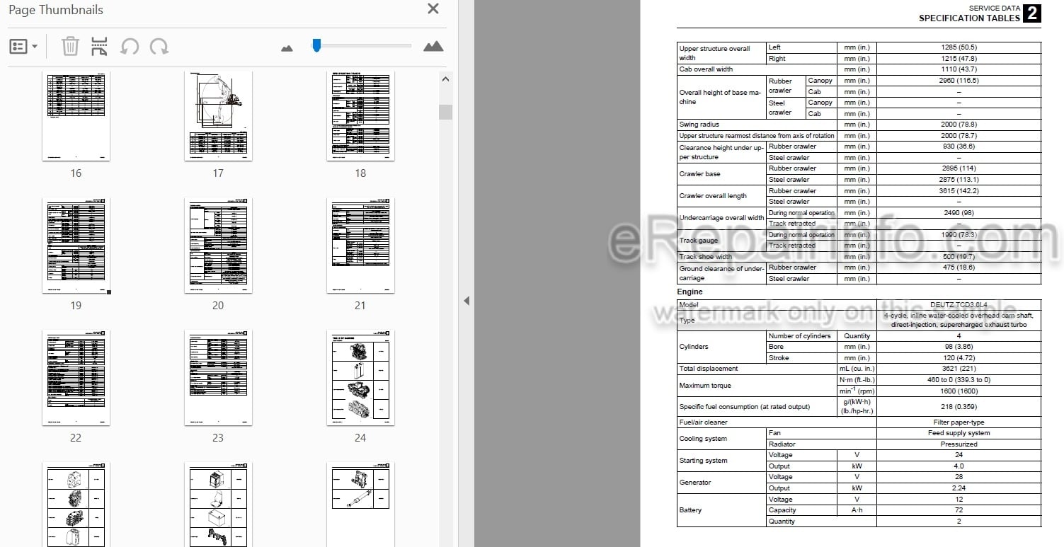Photo 5 - Takeuchi TB2150 Workshop Manual Hydraulic Excavator 514600003-
