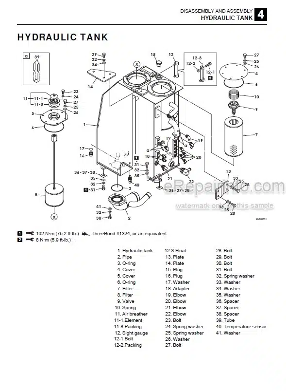 Photo 6 - Takeuchi TB2150 Workshop Manual Hydraulic Excavator 514600003-